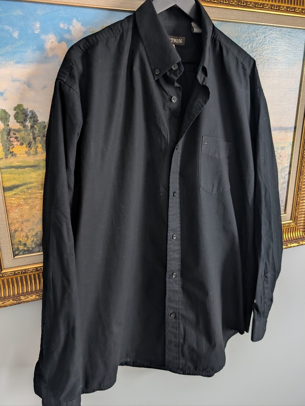 Stetson Black Long-Sleeve Button-Down Shirt XL